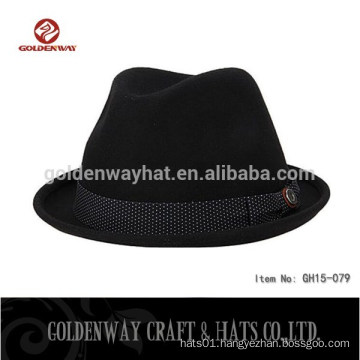 Black Fedora hat Warmer Felt hat for Men